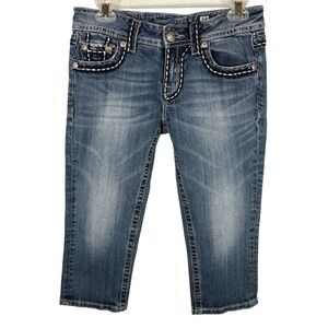 Miss Me Women's Capri Denim Blue Jeans Sunny Size 28X20 Low Rise - 489